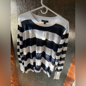 Banana Republic Navy & White Striped Sweater — XL — New with Tag